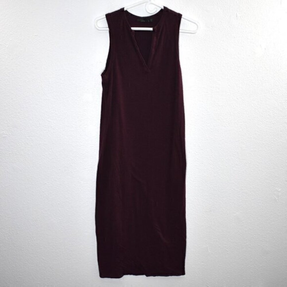 Prana Women's Foundation Midi‎ Dress Size S Color Burgundy Gently Used Condition